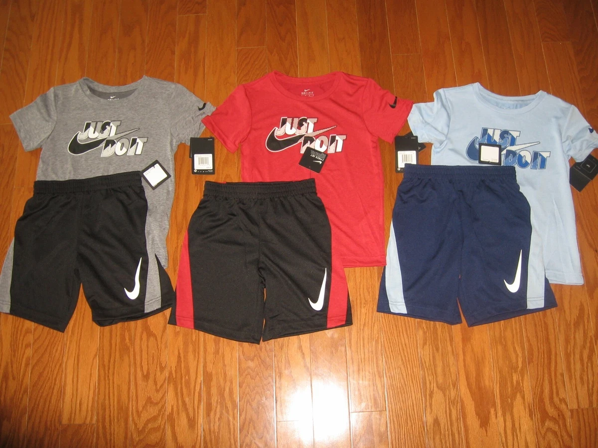 Nike 2 Piece T-Shirt & Shorts Outfit Set Boys 2T/3T/4T/4/5/6/7 NWT