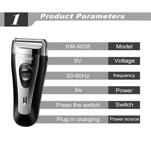 Electric Razor Shaver Men's Rotary Waterproof With Pop-up Trimmer Wet&Dry Razor - Picture 40 of 54