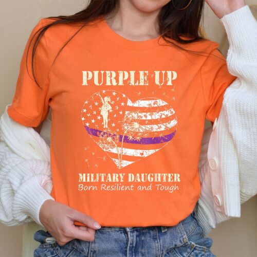 Purple Up Military Child Daughter Dandelion for Girls Kids T-Shirt - Picture 20 of 22