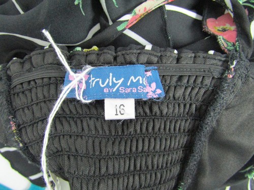 TRULY ME BY SARA SARA GIRLS TWEEN BLACK FLORAL JUMPSUIT SZ 16 NWOT DHA23 - Picture 4 of 4