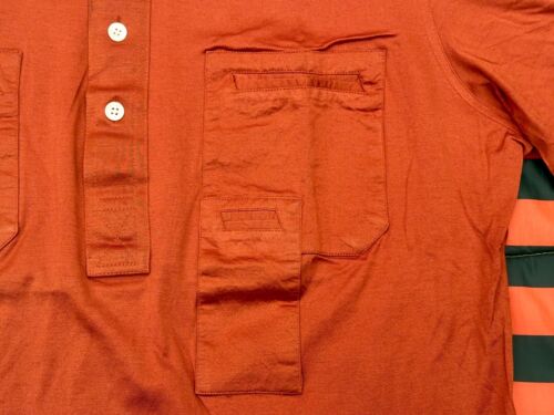 VTG 60s 70s Roland Polo Shirt Mens L Burnt Orange Butterfly Collar Mod Disco - Picture 5 of 9