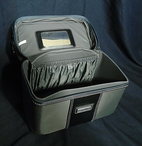 SORRENTO CARRY ON BAG / COSMETIC BAG -- GRAY NYLON -- VERY CLEAN -- EXC COND - Picture 3 of 3