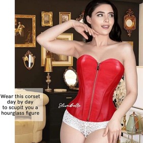 Women Plus Size Sexy Boned Corset Burlesque Basque Top Costume Overbust Lingerie