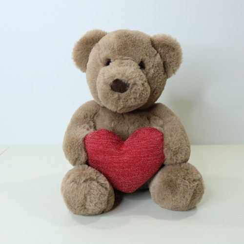 Oso marrón aurora sosteniendo corazón suave peluche peluche juguete San Valentín - Imagen 4 de 12