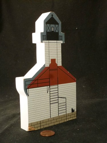 Vintage Wood Lighthouse Model St JOSEPH Lake MICHIGAN FOLK ART primitive stamp - Picture 2 of 7