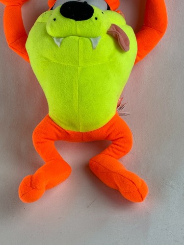 Toy Factory Looney Tunes 10”TAZ Plush Neon Orange Tazmanian Devil Stuffed Animal - Foto 4 di 8