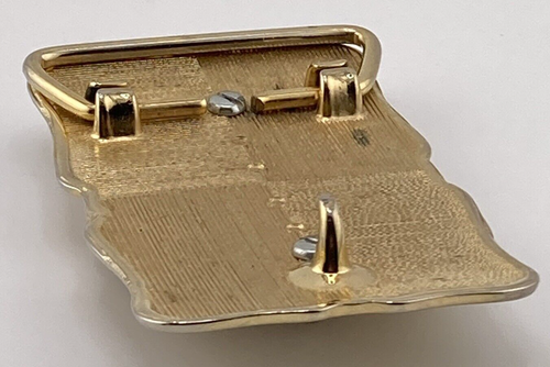 Hebilla de cinturón de mujer jaspeada tono latón dorado 3" x 2" rectangular - Imagen 7 de 7