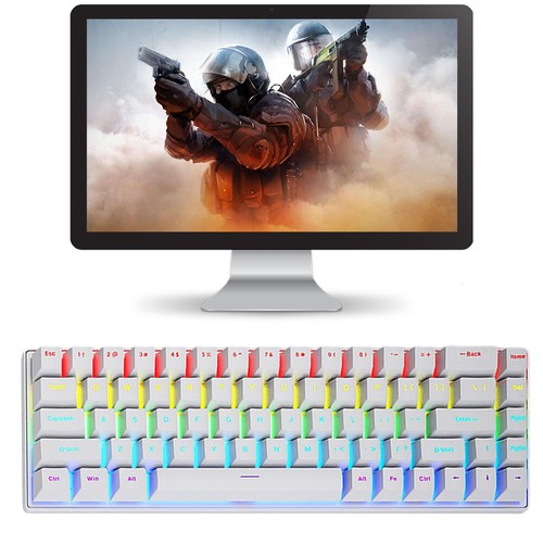 Wired Mechanical Gaming Keyboard 68 Keys Hot Swappable Keyboard for Win/Mac/PC - Bild 30 von 30