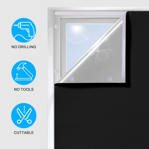 Portable Blackout Shades (71" x 57") Travel Window Blackout Curtains Room Blinds