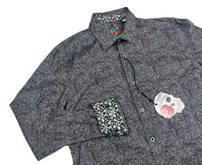 Robert Graham Shirt Men's Small S Armstrong Black Long Sleeve