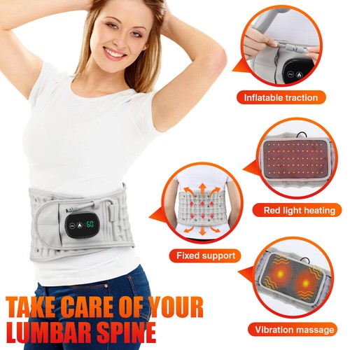 Inflatable Decompression Back Belt with Red Light Heating and Vibration Massager - Picture 2 of 24