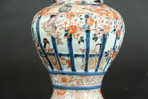Top! Antique japanese Imari 17thC vase women & raised flowers museum piece litt - Picture 8 of 21