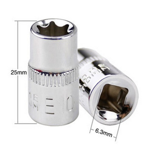 Tornillos de estrella de acero 6 piezas enchufes de accionamiento llave de broca 1/4 Torx Star E4 E5 E6 E7 E8 E10 - Imagen 15 de 18