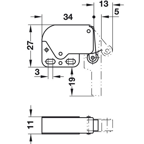 Häfele pargo de muelles Mini Latch negro pargo de puerta push to open snäpper - Imagen 13 de 19