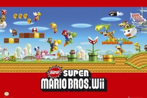 Poster Nintendo Super Mario Bros Wii - Photo 1/1