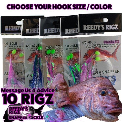 10 Snapper Snatchers Rigs Flasher Bait Rig 60lb Paternoster Surf Fishing Hook 10 Snapper Snatchers Rigs Flasher Bait Rig 60lb Paternoster Surf Fishing Hook
