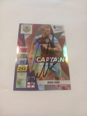 Trading Card signiert Ben Mee FC Burnley NEU 