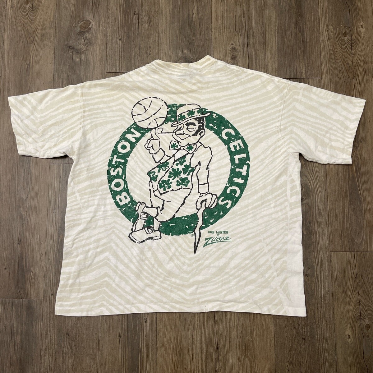 Vintage Zubaz Boston Celtics Double Sided T-Shirt Size Large