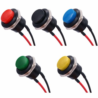 Pack of 12 CYT1092 12Pcs 12mm SPST NO Reset Switch Push Button Switch Pack of 12 CYT1092 12Pcs 12mm SPST NO Reset Switch Push Button Switch