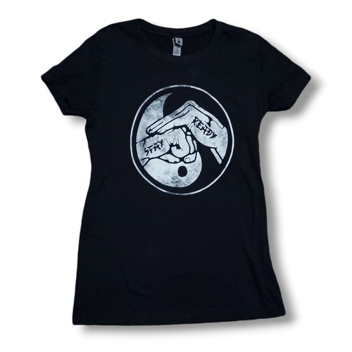 Adelitas Way Stay Ready Band T Shirt Women's Small Black Yin And Yang Graphic