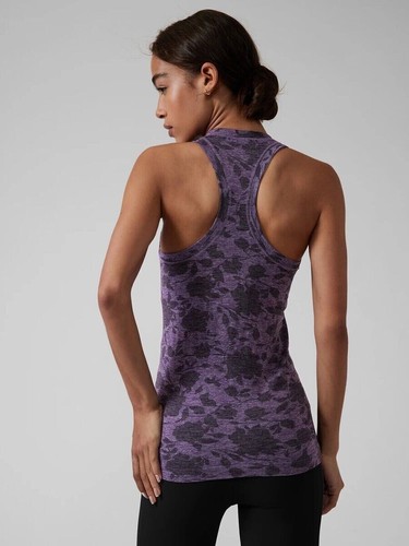 ATHLETA MOMENTUM FLORAL RACERBACK TANK TOP IN SPACEDYE PURPLE SIZE XL   NEW - Picture 5 of 5