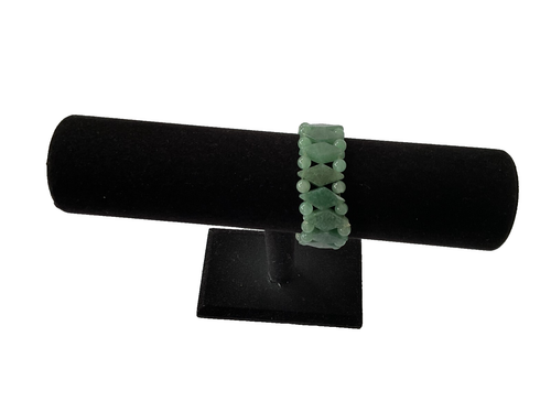 Beautiful handmade natural green Jade stretch beacelet - Picture 3 of 18
