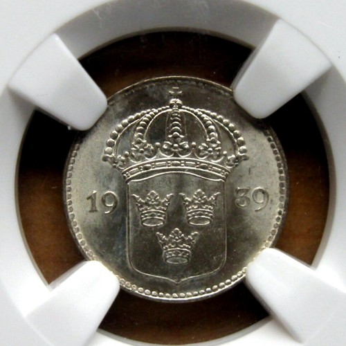 SWEDEN - 10 ÖRE 1939 G KM# 780, NGC MS 64 - Picture 2 of 4