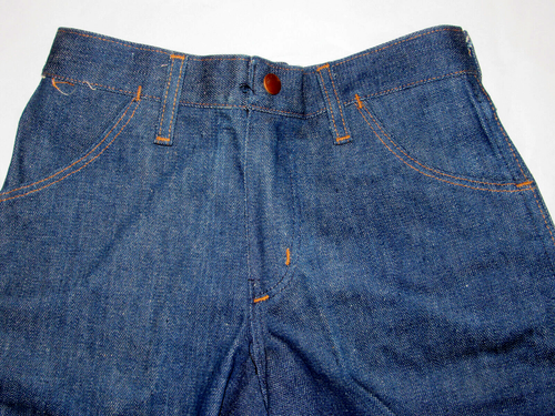 VINTAGE 1970s-80s UNUSED BOY'S WRANGLER FLARE LEG DENIM BLUE JEANS! USA/10 HUSKY - Picture 5 of 10