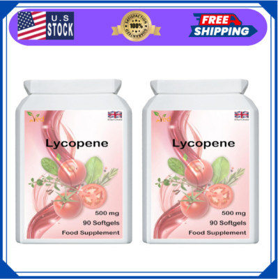 Lycopene 500 mg | 90 softgel, 6 Month Supply.(Pack of 2) | FREE SHIPPING |