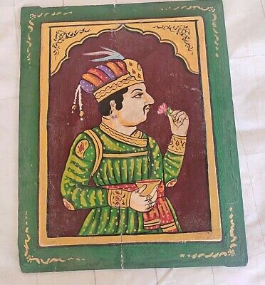 Old Indian Panel With Original Painting Old Indian Panel With Original Painting