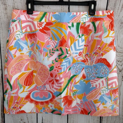 Talbots NEW GORGEOUS Colorful Canvas A-Line Skirt in Marvelous Floral Women's 14 - Picture 4 of 17
