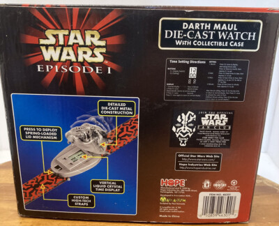 NEW 1999 Star Wars Episode 1 Darth Maul Die-Cast Watch With Case