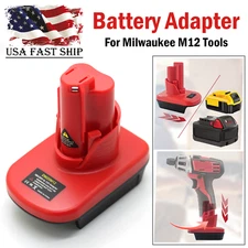 Battery Adapter For Milwaukee Dewalt 18V / 20V to Milwaukee M12 12V Power Tools