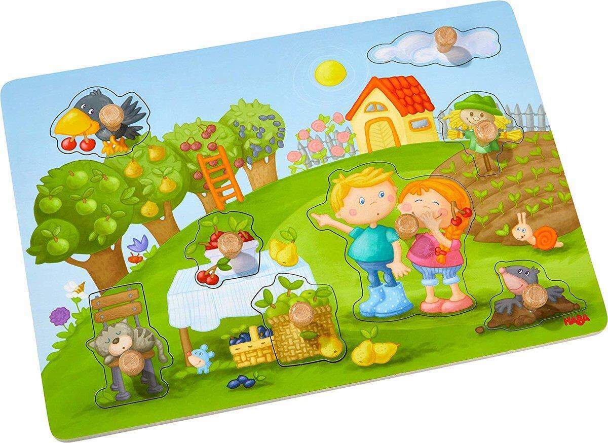 Thumbnail - Haba 304430 Greifpuzzle Obstgarten, 8-teiliges Holzpuzzle Mit