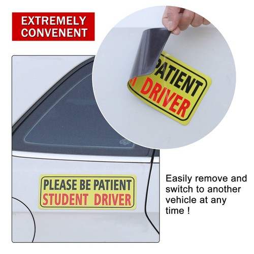 3pcs Magnet for Car Please Be Patient Student Driver New Drivers Sticker Safe... - Picture 3 of 5