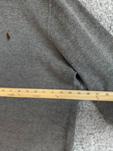 Polo By Ralph Lauren 1/4 Zip Sweater Mens XL Gray Sweatshirt Grey Pony Logo - Picture 6 of 8