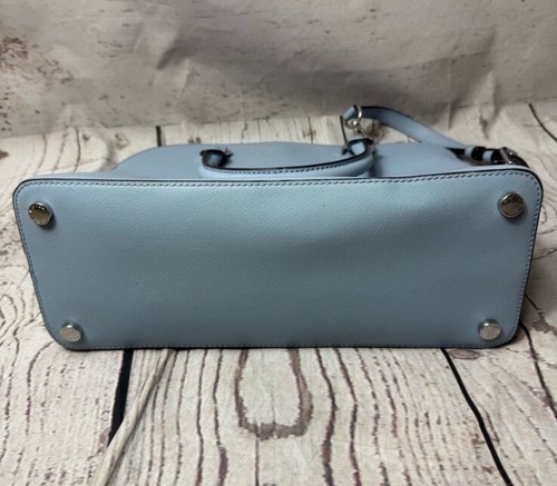 New MICHAEL KORS Cindy Large Dome Satchel MK LOGO Blue - Picture 7 of 10