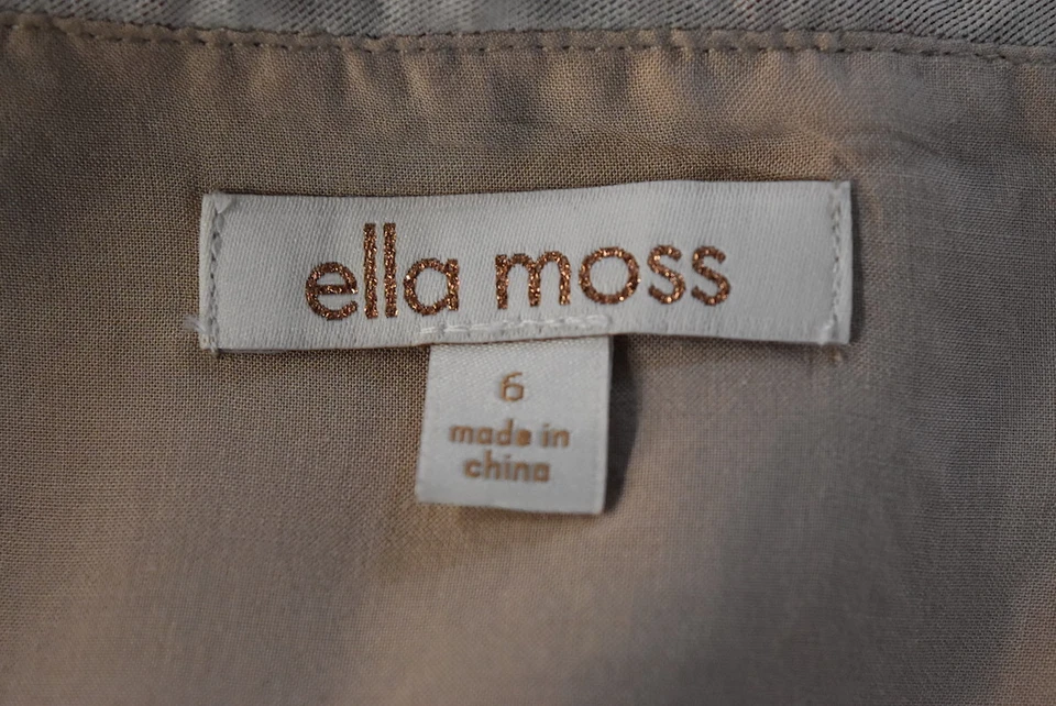 Falda Ella Moss Mujer Talla 6 Beige Lentejuelas Texturizada Mini Sobre la Rodilla Informal  Foto 4 de 4