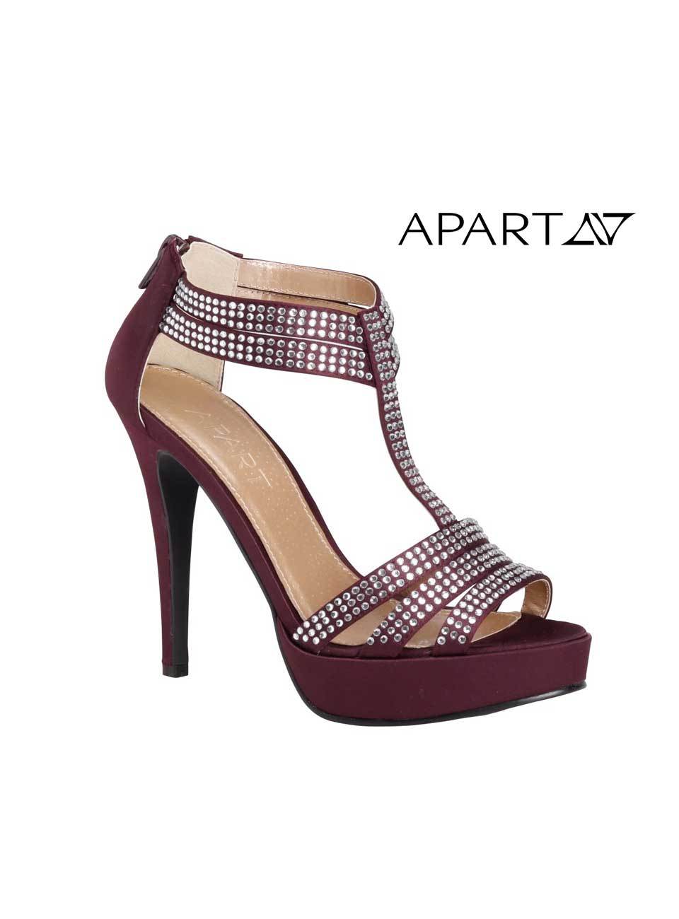 Apart AbendSandaleeette m. Strass, bordeaux Schuhe Plateau Leder Apart AbendSandaleeette m. Strass, bordeaux Schuhe Plateau Leder