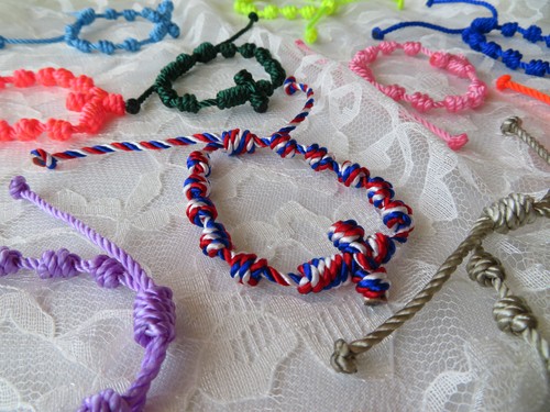 Knotted Twine Cord Rosary Cross Bracelets (3) - Handmade in USA - PLS READ DESCR - Picture 7 of 8