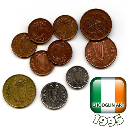 Collection of IRISH 1995 coins, 30 Years Old! - Picture 2 of 2