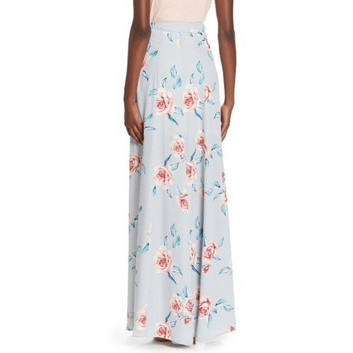 Show Me Your Mumu Princess Ariel Blue Floral Print Flowing Maxi Skirt Size Small - Picture 2 of 6