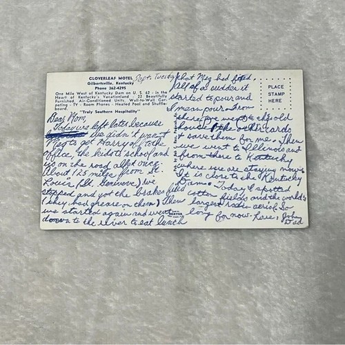 Postkarte Kleeblatt Motel Gilbertsville Kentucky Multi View Pool Vintage A409 - Bild 2 von 2