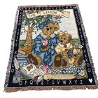 Boyds Bears The Lesson Teacher and Student Alphabet Tapestry Afghan Throw