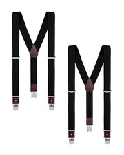 Buyless Fashion 2 Pack Suspender Men 48" Elastic Adjustable Strap 1 1/4" Y Shape