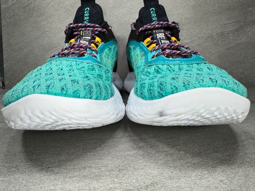 Under Armour UA Curry Flow 9 Black History Month BHM Green Black White Size 15 - Picture 3 of 22