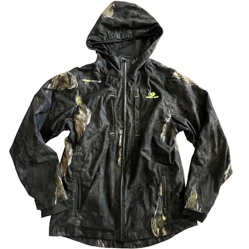 Mossy Oak Jacket Youth XL Scent Factor Camo Zip Up Lightweight Hooded Hunting