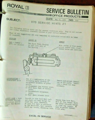 ROYAL ADLER 870 970 SERVICE Repair Parts Manual instruction Schematics 1970's - Picture 3 of 7