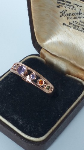 Vintage 1990-s 14 Ct Rolled Gold Amethyst Ring Size UK O.5 US 8.25 - Hallmarked! - Photo 1/10