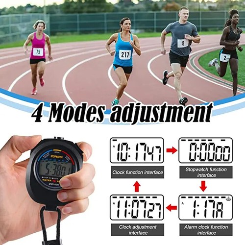 Digital Stopwatch Digital LCD Sport Counter Chronograph Timer Odometer Watch - Picture 4 of 18